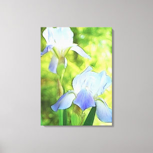 Toile Iris bleus romantiques