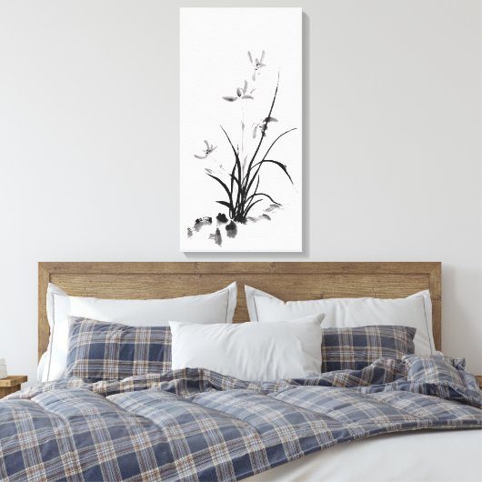 Toile Iris chinois - bw (Insitu(Chambre))