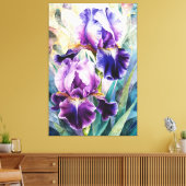 Toile *~* Iris Fleurs Artsy Iris Peinture AP84 (Insitu(Salon))