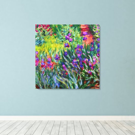 Toile Iris Garden Monet Brush Strokes (Insitu (Plancher de Bois))