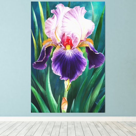 Toile *~* Iris Gras Fleur Artsy Iris Peinture AP84 (Insitu (Plancher de Bois))