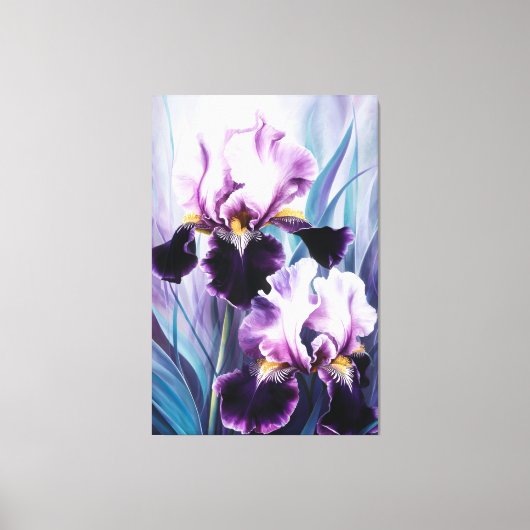 Toile *~* Iris Irises Peinture Fleur AP84 (Recto)