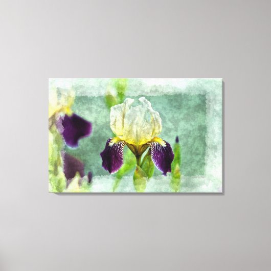 Toile Iris Violet Impressionniste Floral Peinture Art (Recto)