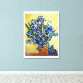 Toile Irises en arrière - plan jaune. Vincent van Gogh (Insitu (Plancher de Bois))
