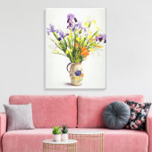 Toile Irises et Lilies dans un Jug hollandais (Insitu(Salon))