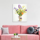 Toile Irises et Lilies dans un Jug hollandais (Insitu(Salon))