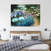 Toile Irises et nymphes d'eau dans le jardin de Giverny (Insitu(Chambre))