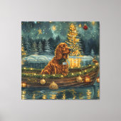 Toile Irish Red Setter Christmas Festive Voyage (Recto)