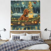 Toile Irish Red Setter Christmas Festive Voyage (Insitu(Chambre))