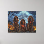 Toile Irish Red Setter Halloween Épouvantable (Recto)