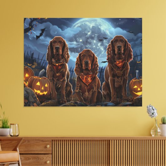 Toile Irish Red Setter Halloween Épouvantable (Insitu(Salon))
