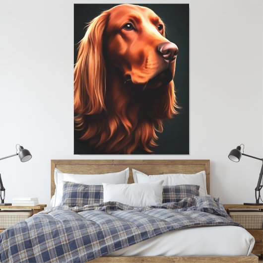 Toile Irish Setter Fine Art Portrait pour animaux (Insitu(Chambre))