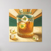 Toile Irish Whiskey Tumbler Shamrock Ice "Sláinte!" (Recto)
