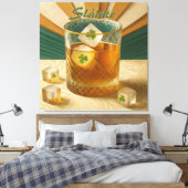 Toile Irish Whiskey Tumbler Shamrock Ice "Sláinte!" (Insitu(Chambre))
