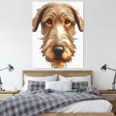 Toile Irish Wolfhound Portrait pour animaux de compagnie (Insitu(Chambre))