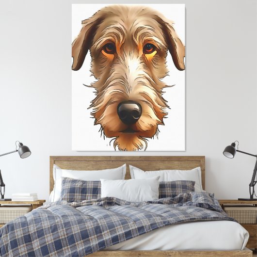 Toile Irish Wolfhound Portrait pour animaux de compagnie (Insitu(Chambre))