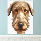 Toile Irish Wolfhound Portrait pour animaux de compagnie (Insitu (Plancher de Bois))