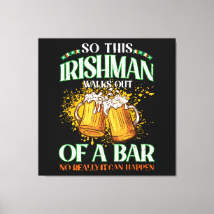 Toile Irlandais buvant de la bière St. Patrick's Day