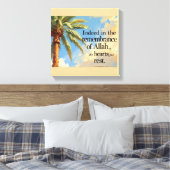 Toile Islamic Wall Art – Palm Tree with Quran Verse . (Insitu(Chambre))
