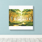 Toile Islamic Wall Decor- Religious Trees Of Jannah (Insitu (Plancher de Bois))