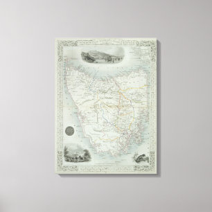 Toile Island de Van Diemen's ou la Tasmanie, d'une séri