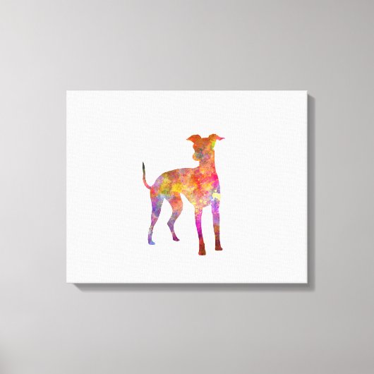 Toile Italian Greyhound in watercolor (Recto)