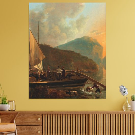 Toile Italianate River Landscape, Adam Pijnacker, c. 165 (Insitu(Salon))