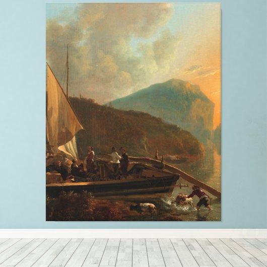 Toile Italianate River Landscape, Adam Pijnacker, c. 165 (Insitu (Plancher de Bois))