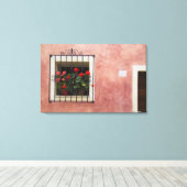 Toile Italie, Asciano, Boîtes de fenêtre avec printemps  (Insitu (Plancher de Bois))