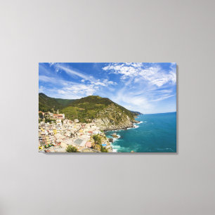 Toile Italie, Cinque Terre, Vernazza, Ville en pente de