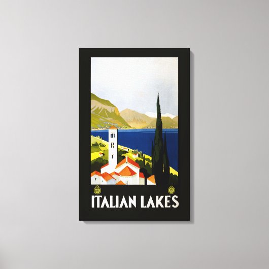 Toile Italie Lacs Vintage voyage Italie (Recto)