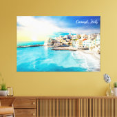 Toile Italie Plage Océan Méditerranée Pittoresque peintu (Insitu(Salon))