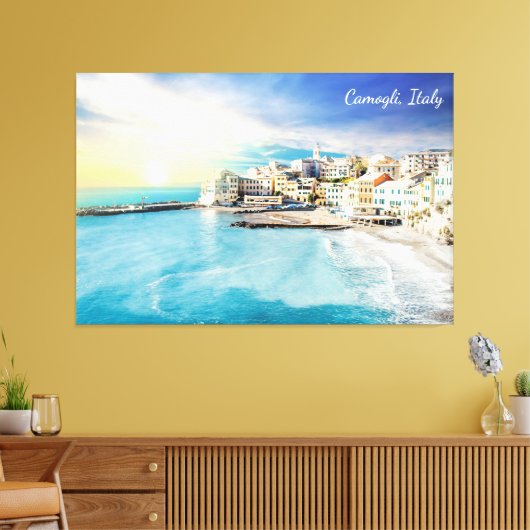 Toile Italie Plage Océan Méditerranée Pittoresque peintu (Insitu(Salon))