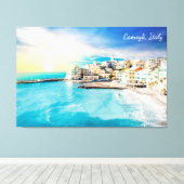 Toile Italie Plage Océan Méditerranée Pittoresque peintu (Insitu (Plancher de Bois))