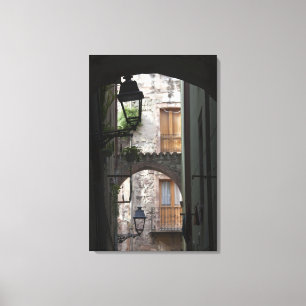 Toile Italie, Sardaigne, Bosa. Détail de rue.