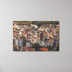 Toile Italie, Sardaigne, Bosa. Vue de la ville avec Cast