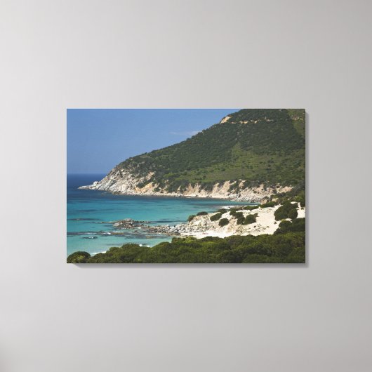 Toile Italie, Sardaigne, Solanas. Plage. (Recto)