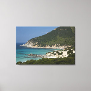 Toile Italie, Sardaigne, Solanas. Plage.