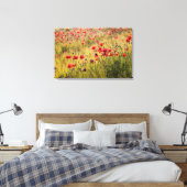 Toile Italie, Toscane, Poppies dans le champ de blé de p (Insitu(Chambre))