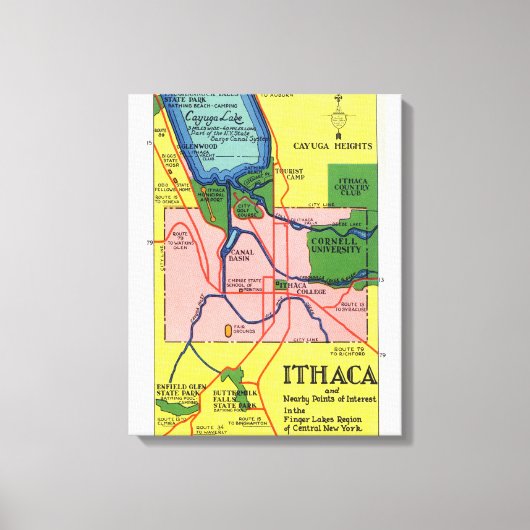 Toile Ithaca et les points d'intérêt voisins (Recto)