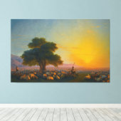 Toile Ivan Konstantinovich Aivazovsky - Bergers avec (Insitu (Plancher de Bois))