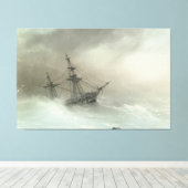 Toile Ivan Konstantinovich Aivazovsky - Navire dans une (Insitu (Plancher de Bois))