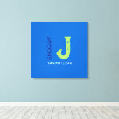 Toile J Monogram Initial Bar Bat mitzvah Sign-In Board (Insitu (Plancher de Bois))