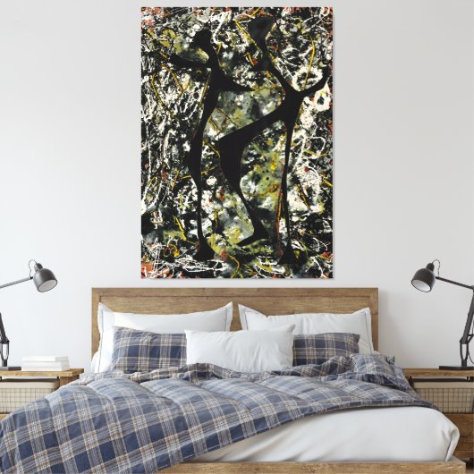 Toile J. P. - DANSE RYTHMIQUE - 1948 - Peinture d'action (Insitu(Chambre))