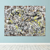 TOILE J. P. - MURAL ON INDIAN RED GROUND - 1950 - (Insitu (Plancher de Bois))