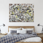 TOILE J. P. - MURAL ON INDIAN RED GROUND - 1950 - (Insitu(Chambre))