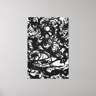 Toile J. P. - NOIR ET BLANC Numéro 6 - 1951 -Abstrait-