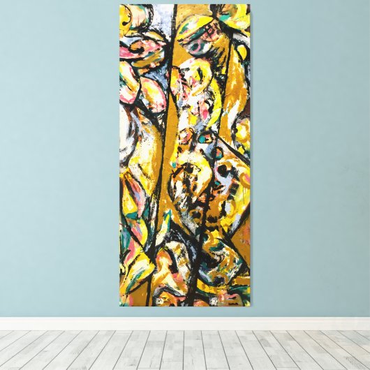 Toile J. P. - RITUAL - 1953 - Expressionnisme Abstrait - (Insitu (Plancher de Bois))