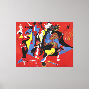 Toile J. P. - ROUGE et BLEU - 1946 - Abstrait -