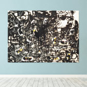 Toile J. P. - YELLOW ISLANDS - 1952 - Black Pourings - (Insitu (Plancher de Bois))